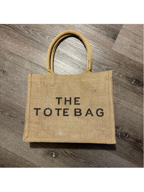 Women's Unbranded Beige & Black "The Tote Bag" Jute Tote, One Size